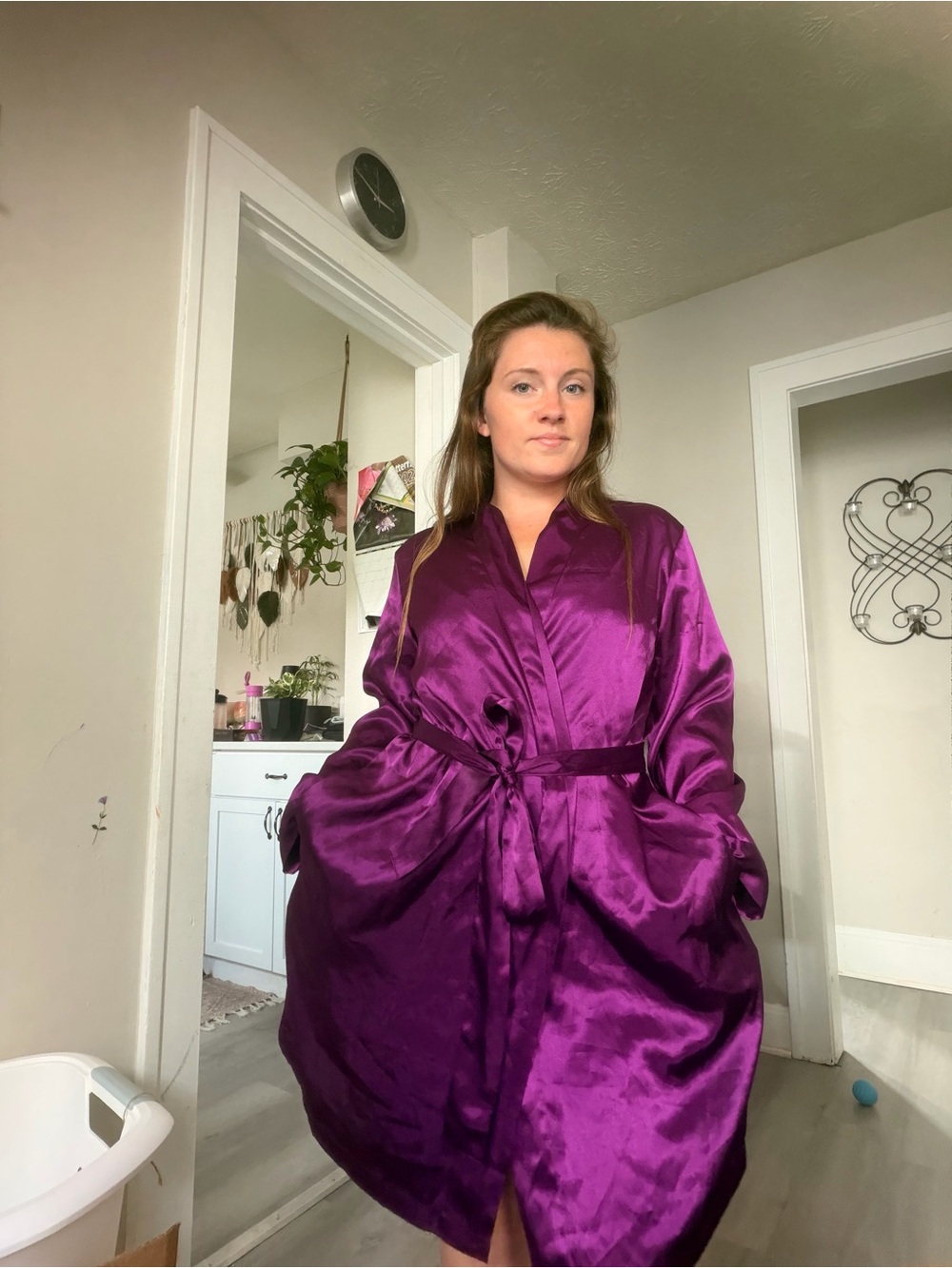 Morgan Taylor Satin Robe in Vibrant Purple